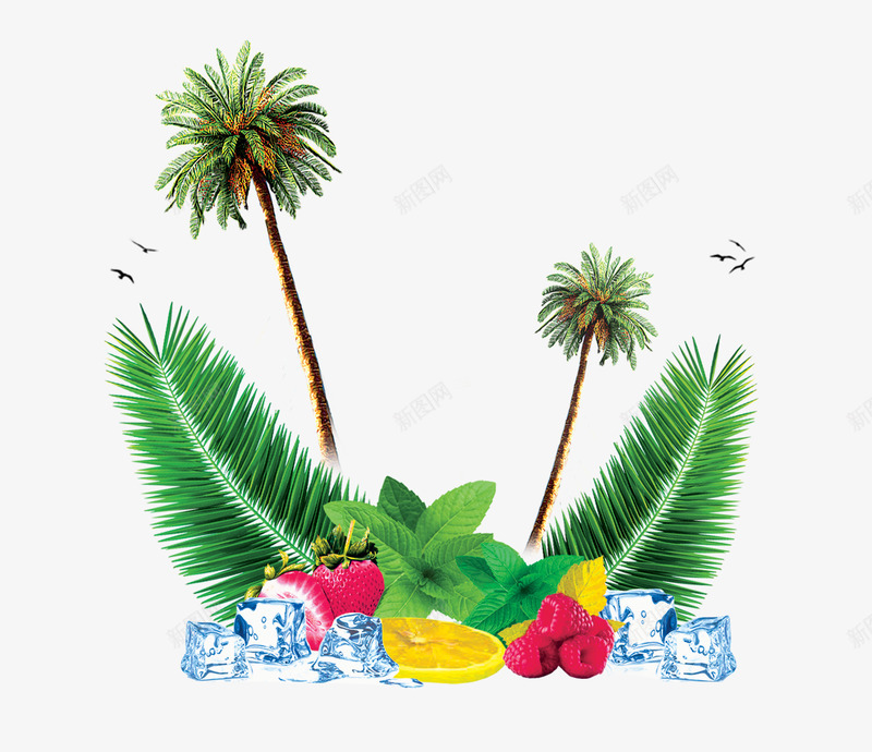 缤纷夏日果汁png免抠素材_新图网 https://ixintu.com 缤纷 夏日 果汁