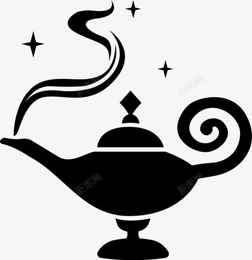 魔灯幻想精灵svg_新图网 https://ixintu.com 魔灯 幻想 精灵 愿望 童话
