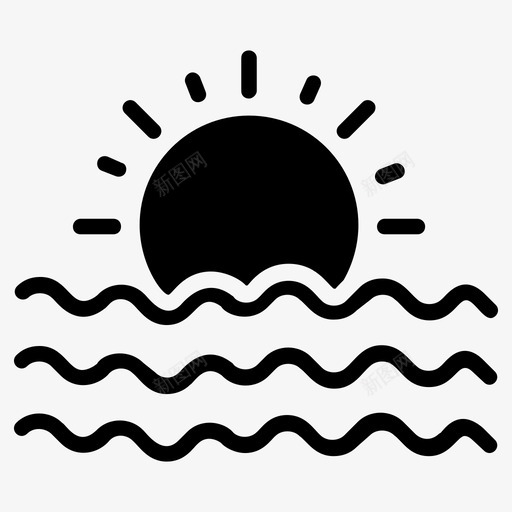 海景海滩边日光svg_新图网 https://ixintu.com 海景 海滩 日光 日出 暑假 野营 雕文 图标