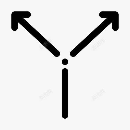 分支箭头叉子svg_新图网 https://ixintu.com 分支 箭头 叉子