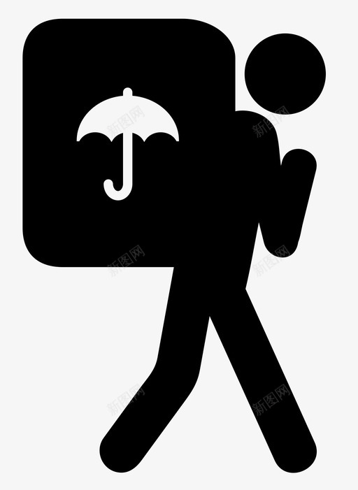带伞托伞送货svg_新图网 https://ixintu.com 带伞 托伞 送货 下雨