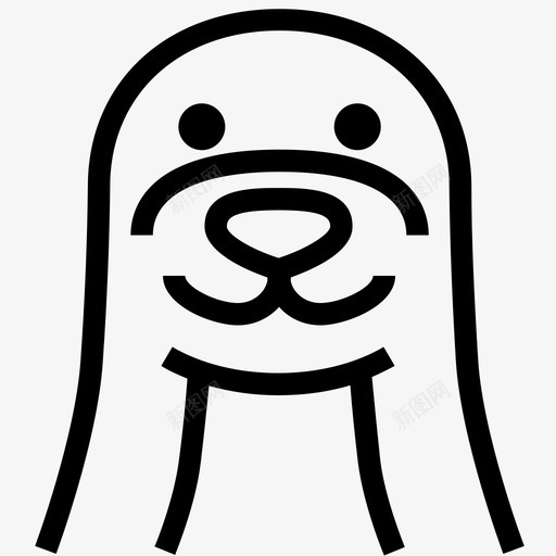 海狮毛皮海豹海狮脸svg_新图网 https://ixintu.com 海狮 毛皮 海豹 图标