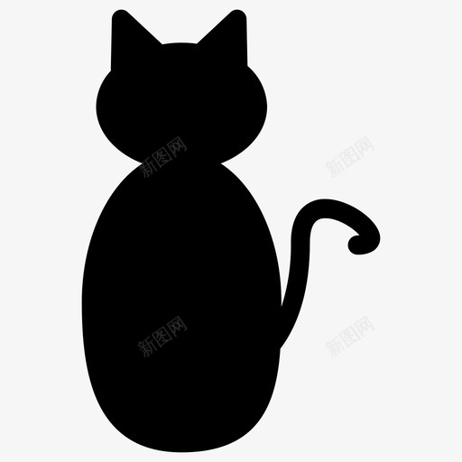 猫万圣节恐怖svg_新图网 https://ixintu.com 恐怖 万圣节 女巫 实心