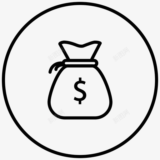 硬币袋美元兑换金融svg_新图网 https://ixintu.com 硬币 美元 兑换 金融 金币 投资 货币 电子商务 轮廓 笔划