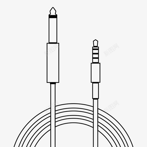 乐器到耳机适配器音频svg_新图网 https://ixintu.com 乐器 耳机 电缆 适配器 音频 轮廓