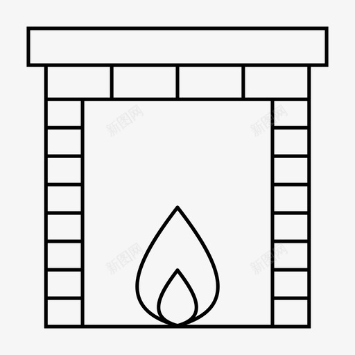 壁炉火焰家svg_新图网 https://ixintu.com 壁炉 火焰家