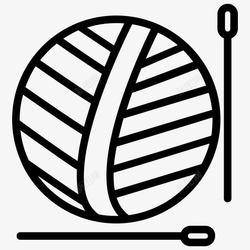 针织钩针羊毛svg_新图网 https://ixintu.com 羊毛 针织 钩针 线轴 毛线 纱球 缝纫 针线 图标