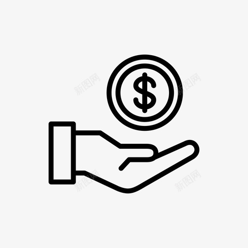 手硬币手臂商业svg_新图网 https://ixintu.com 硬币 商业 手臂 美元 图标