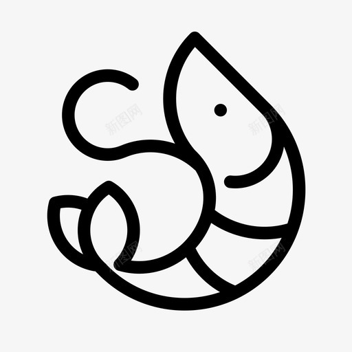 生鲜虾svg_新图网 https://ixintu.com 生鲜 线性 单色 简约