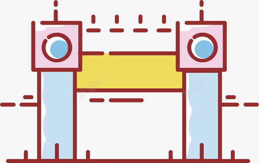 校园建筑景点1svg_新图网 https://ixintu.com 校园 建筑 景点 扁平 线性 多色 可爱