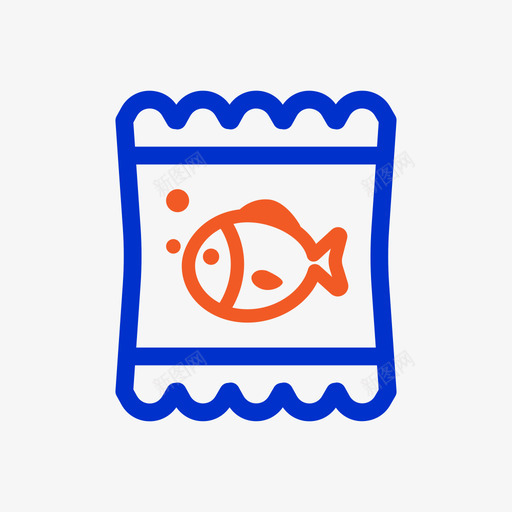 鱼饲料svg_新图网 https://ixintu.com 饲料 线性 扁平 多色 简约 圆润