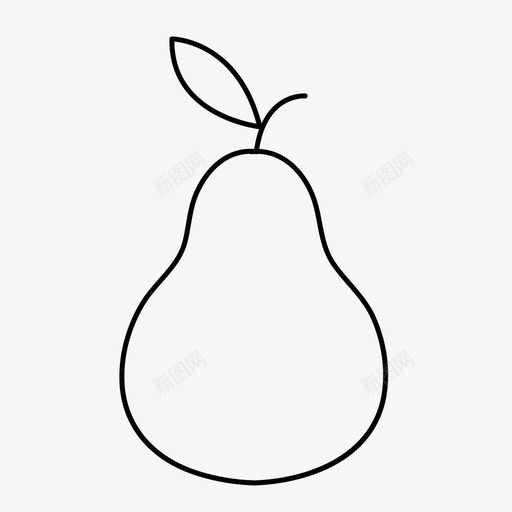 梨子svg_新图网 https://ixintu.com 梨子 线性 扁平 单色 简约