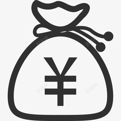 钱袋svg_新图网 https://ixintu.com 钱袋 金额 余额 赏金 单色 线性 扁平 简约