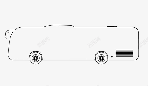 大巴车轮廓图ai免抠素材_新图网 https://ixintu.com 大巴 汽车 客车 素描 轮廓