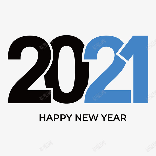 2021排版蓝色ai免抠素材_新图网 https://ixintu.com 2021 数字 春节 元素