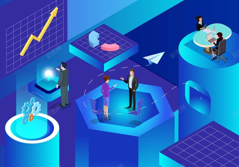 商务科技会议ai设计背景_新图网 https://ixintu.com 商务 科技 会议 蓝色