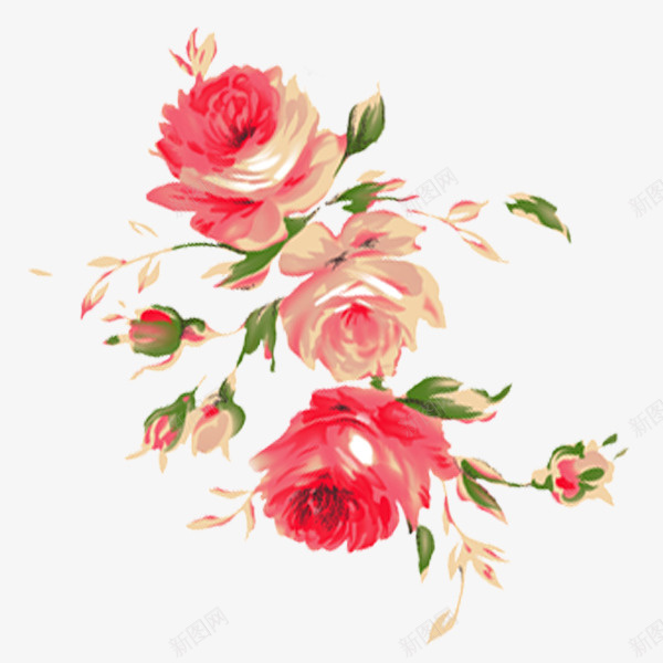 复古鲜艳花朵png免抠素材_新图网 https://ixintu.com 复古 鲜艳 花朵 植物
