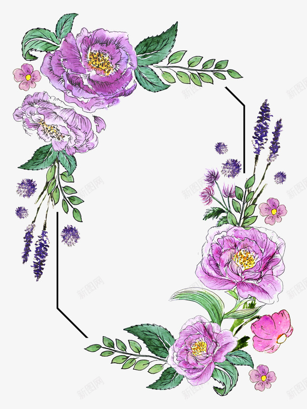 手绘水彩植物花边2png免抠素材_新图网 https://ixintu.com 手绘 水彩 植物 花边