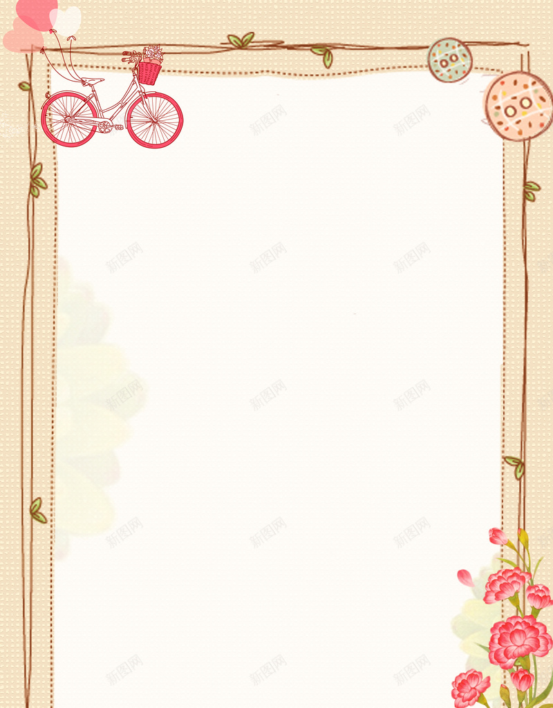 唯美清新花朵装饰边框jpg设计背景_新图网 https://ixintu.com 花朵 清新 边框 唯美
