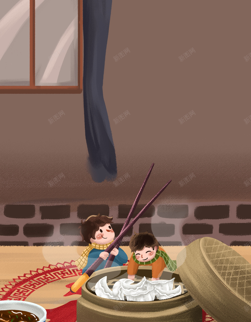 手绘创意冬至吃饺子背景图psd设计背景_新图网 https://ixintu.com 冬至 饺子 手绘 背景图 墙面 创意背景