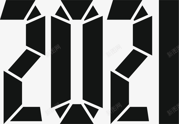 2021机械新年ai免抠素材_新图网 https://ixintu.com 2021 机械 新年 数字