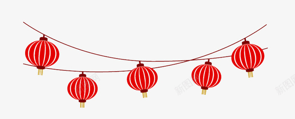 灯笼红色喜庆线条png_新图网 https://ixintu.com 灯笼 红色 喜庆 过节