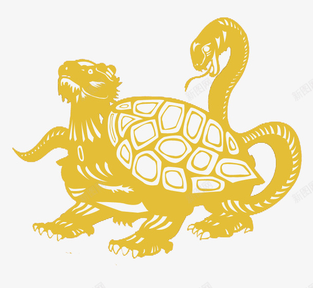 玄武剪影图片psd_新图网 https://ixintu.com 剪影 剪纸艺术 四圣兽 玄武 艺术