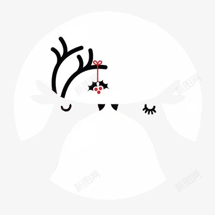 圣诞圆形麋鹿贴纸png免抠素材_新图网 https://ixintu.com 圣诞 麋鹿 贴纸 卡通