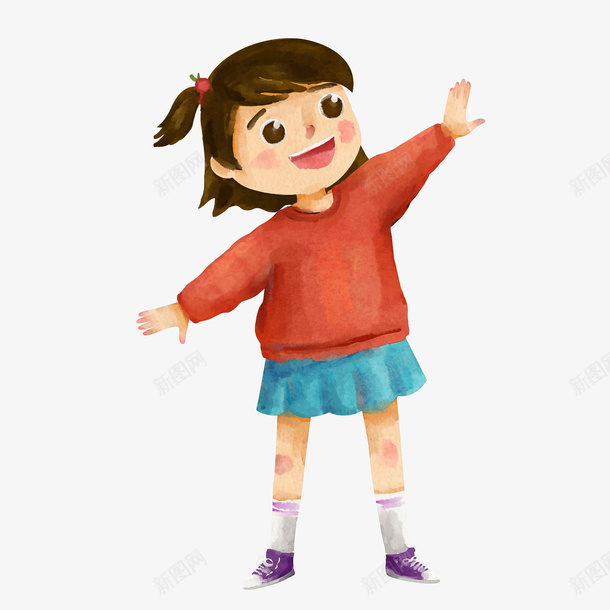 水彩手绘女孩人物素材png免抠素材_新图网 https://ixintu.com 女孩 可爱 水彩 手绘 笑