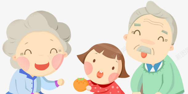 老人和小孩卡通png免抠素材_新图网 https://ixintu.com 老人 小孩 亲情 卡通
