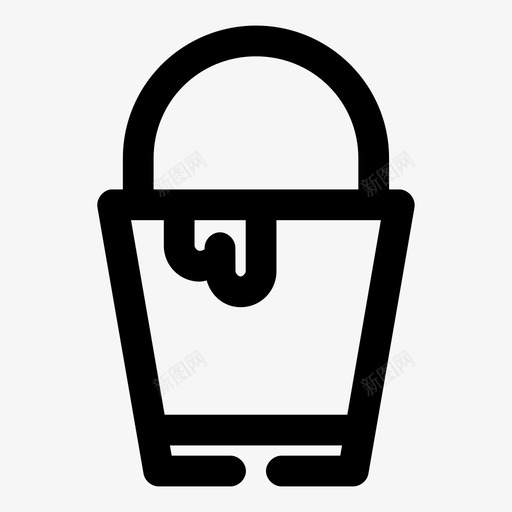 油漆毛刷水桶svg_新图网 https://ixintu.com 油漆 毛刷 水桶 颜色 图案 工具 间隙 加粗