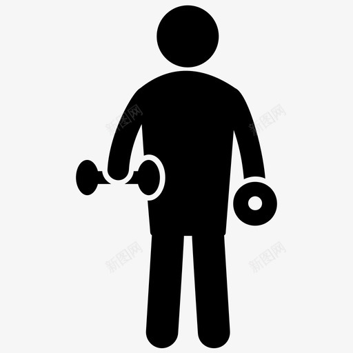 肌肉强化健美锻炼svg_新图网 https://ixintu.com 肌肉 强化 健美 锻炼 哑铃 重量 健身 人类 字形 图标