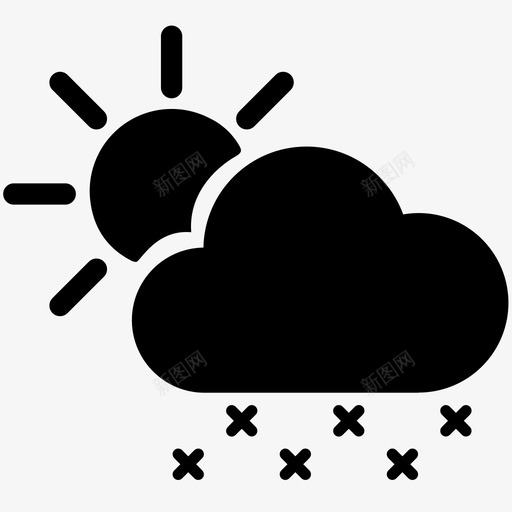 天气图标阵雪svg_新图网 https://ixintu.com 天气 天气图 图标 阵雪