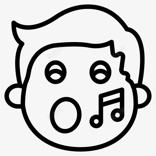 唱歌表情表情符号svg_新图网 https://ixintu.com 表情 唱歌 符号 音乐 笑脸 第二