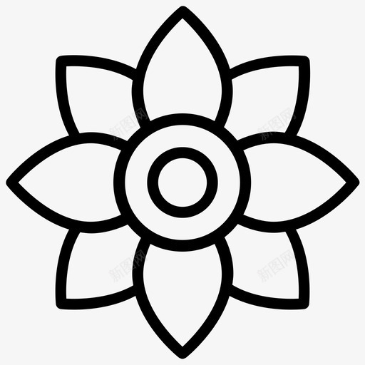 雏菊芳香花svg_新图网 https://ixintu.com 雏菊 夏威夷 芳香 香花 公主 符号 线图 图标