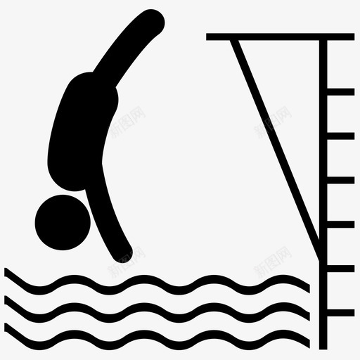 向前跳水体育锻炼游泳svg_新图网 https://ixintu.com 向前 跳水 游泳 体育锻炼 专家 水上运动 游泳池 字形 图标