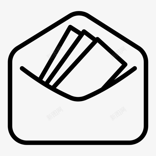 信封里的请柬打开的票svg_新图网 https://ixintu.com 信封 封里 请柬 打开