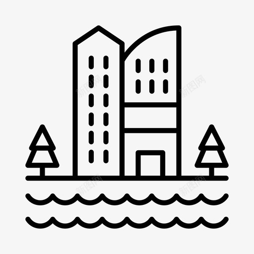 村庄建筑物城市svg_新图网 https://ixintu.com 城市 建筑物 村庄 城镇