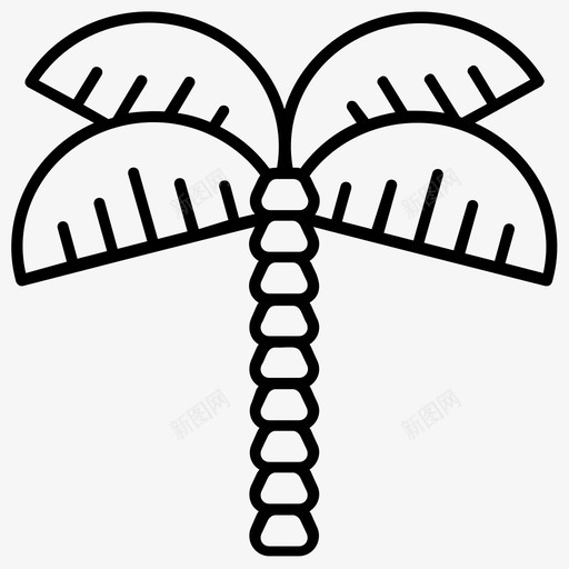 山毛榉树椰子树棕榈树svg_新图网 https://ixintu.com 棕榈树 毛榉树 椰子树 夏季 线条 图标