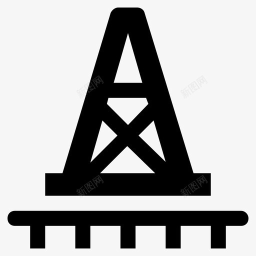 油井海上钻井海上平台svg_新图网 https://ixintu.com 海上 油井 钻机 钻井 平台 石油 千斤顶 石油工业 字形 图标
