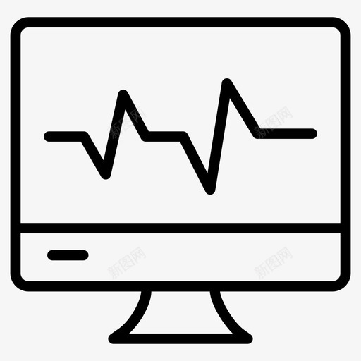 医疗监视器lcd脉冲svg_新图网 https://ixintu.com 医疗 监视器 脉冲 屏幕 牙科 线图 图标
