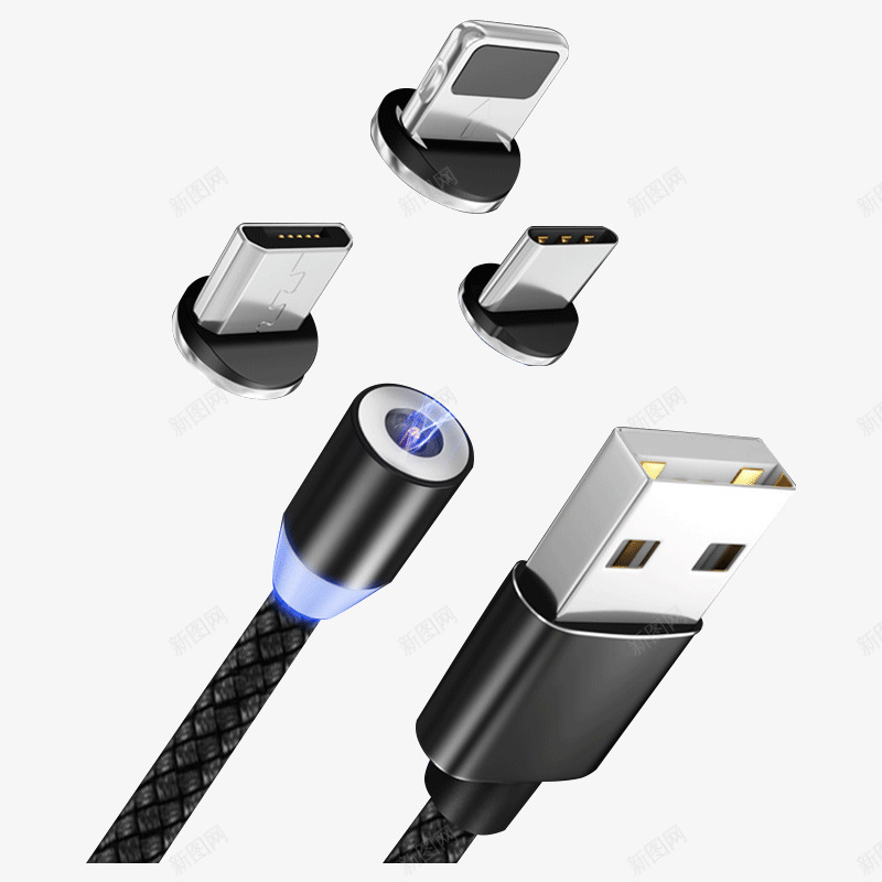 磁吸数据线png免抠素材_新图网 https://ixintu.com 磁吸 数据线