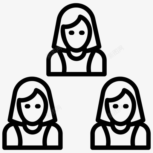 啦啦队女性团体运动队svg_新图网 https://ixintu.com 啦啦队 女性 团体 运动队 女运 运动员 队员 篮球 线图 图标