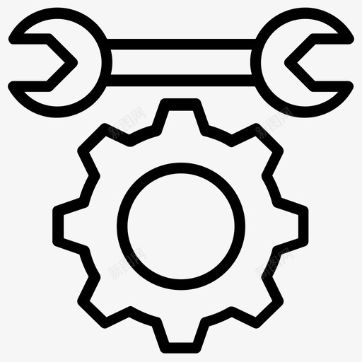 维修服务齿轮配置svg_新图网 https://ixintu.com 维修服务 齿轮 配置 维护 扳手 汽车服务 线图 图标