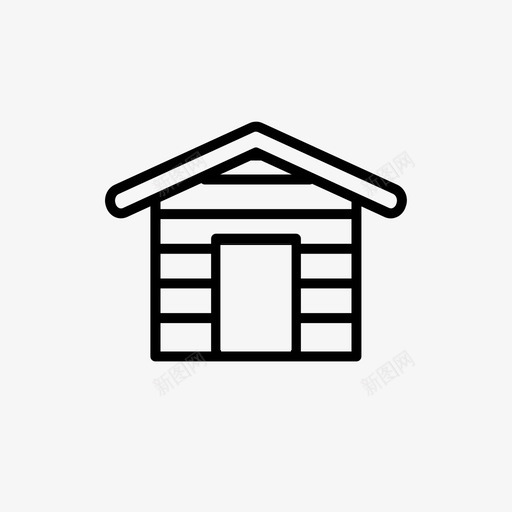 木屋图标矢量svg_新图网 https://ixintu.com 木屋 图标 冬季 矢量 线条 样式
