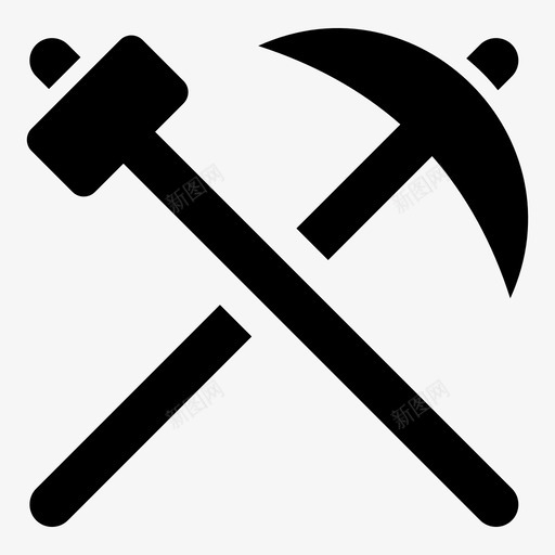 采购产品采矿工具采掘工具鹤嘴锄svg_新图网 https://ixintu.com 采矿 工具 采购 产品 采掘 鹤嘴 锄大 设备 煤矿 字形 图标