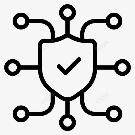 安全gdpr芯片处理器svg_新图网 https://ixintu.com 安全 芯片 处理器 安全线 线路