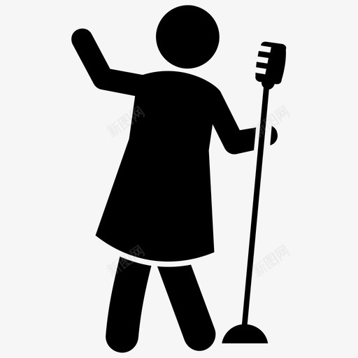 女歌手女摇滚明星歌手svg_新图网 https://ixintu.com 女歌手 摇滚 明星 歌手 音乐家 人类 字形 图标