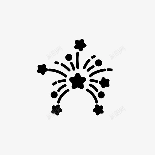 烟花之星庆祝新svg_新图网 https://ixintu.com 烟花 之星 新年 庆祝 图标 字形 样式