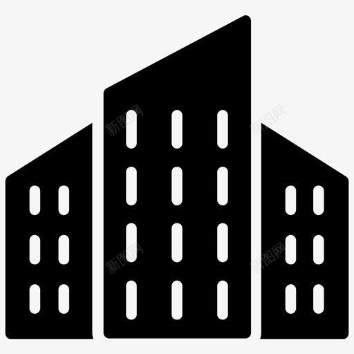 商务中心办公楼行政楼svg_新图网 https://ixintu.com 商务中心 办公楼 行政楼 项目管理 字形 图标